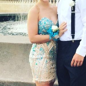 Rhinestone Strapless Dress